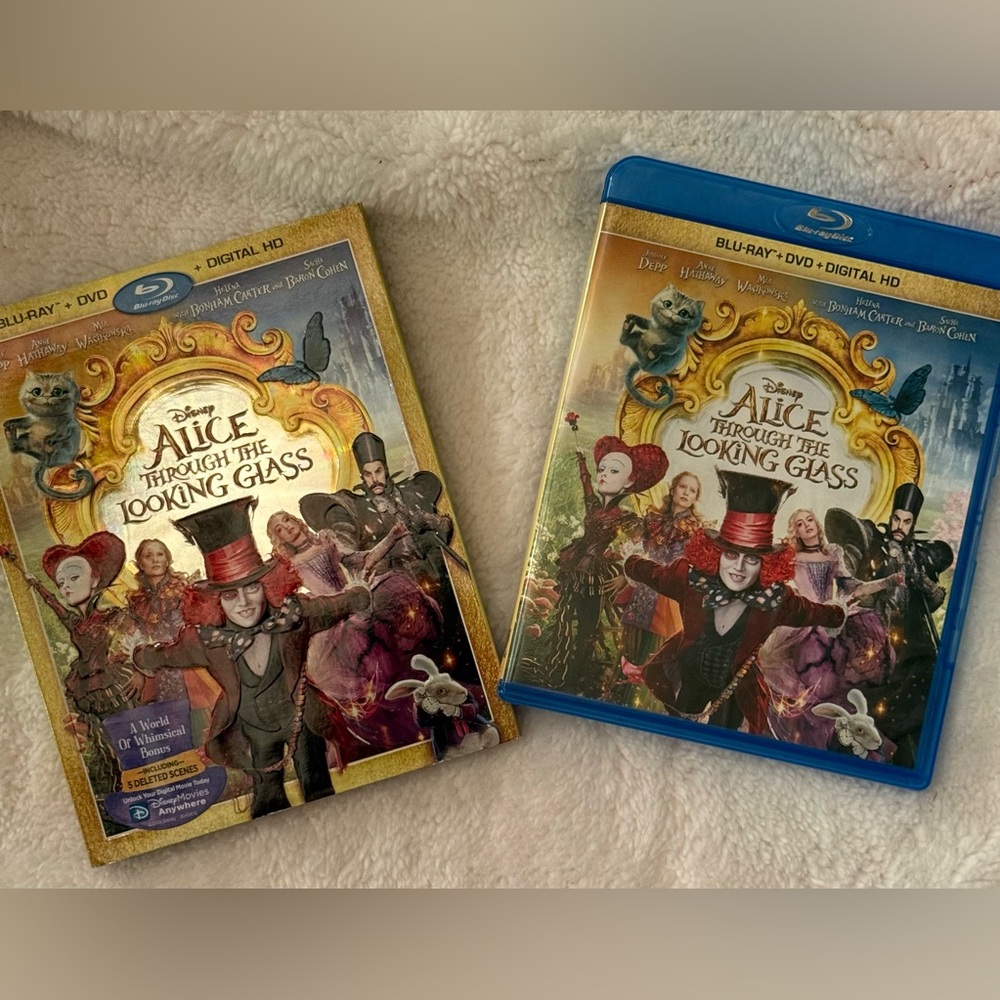 Disney Alice Through the Looking Glass Blu-ray and DVD Set - Gold and Blue
